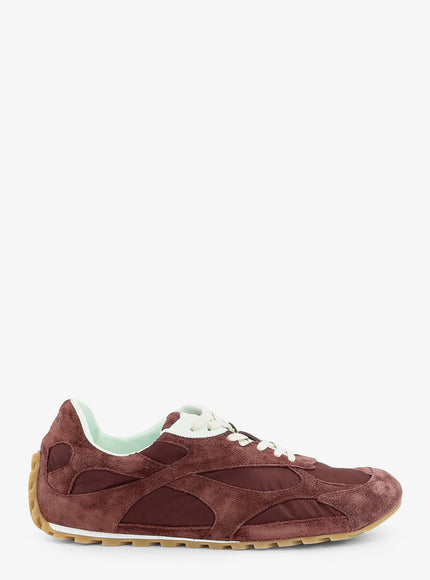 Bottega Veneta Orbit Flash Suede And Nylon Sneakers Deep Mahogan Glacier