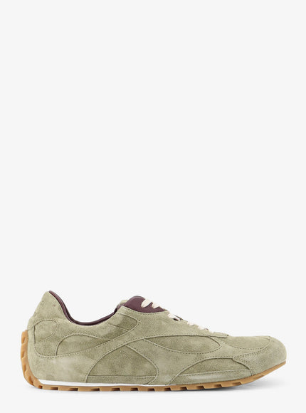 Bottega Veneta Orbit Flash Suede Sneakers Travert Deep Mahoga