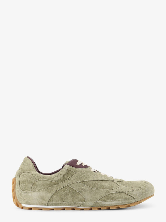 Bottega Veneta Orbit Flash Suede Sneakers Travert Deep Mahoga