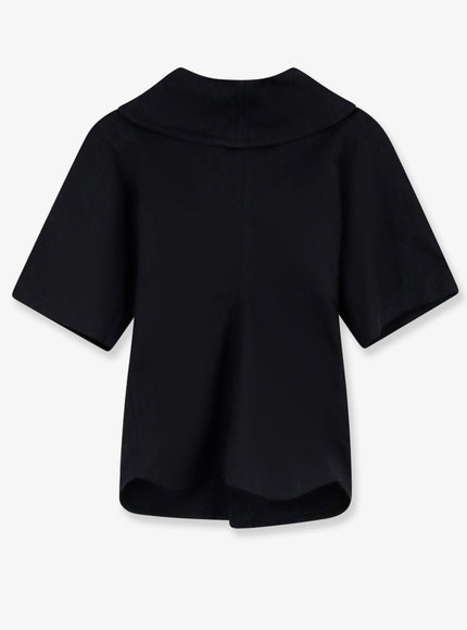 Bottega Veneta Compact Cotton Canvas Shirt With Square Knot Buttons Double Black
