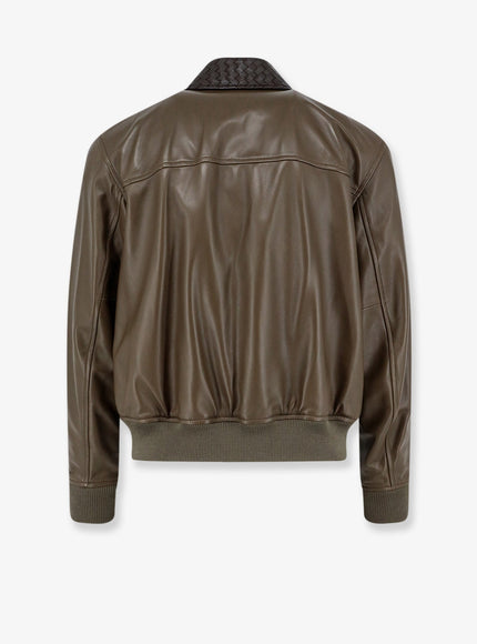 Bottega Veneta Intrecciato Leather Bomber Jacket