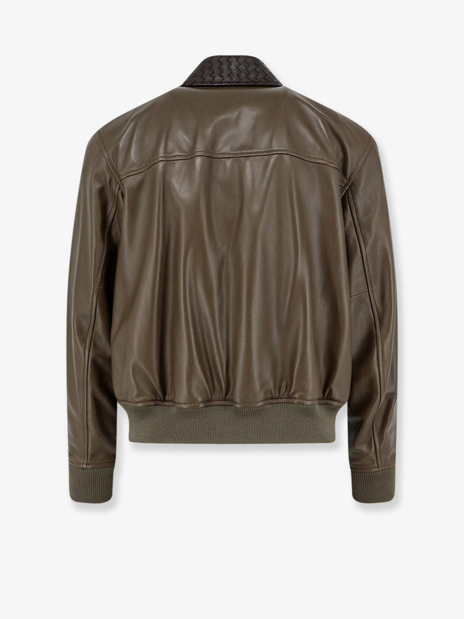 Bottega Veneta Intrecciato Leather Bomber Jacket