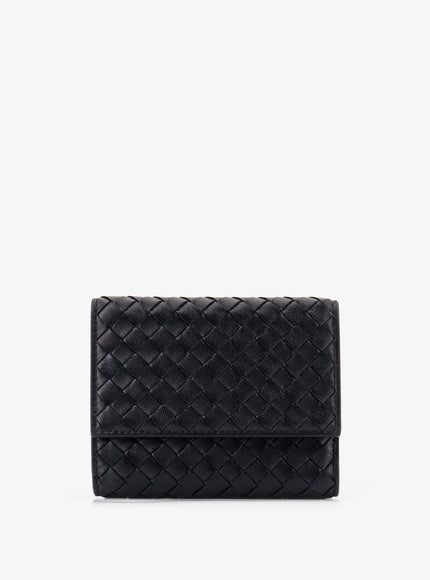 Bottega Veneta Bi-Fold Intrecciato Wallet With Zip Uni Black-Gold