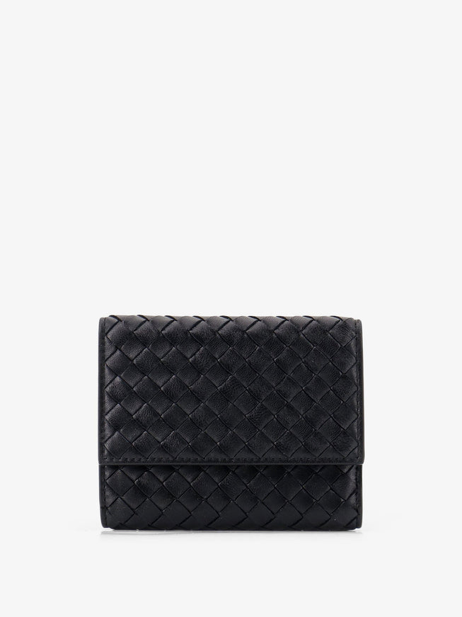Bottega Veneta Bi-Fold Intrecciato Wallet With Zip Uni Black-Gold