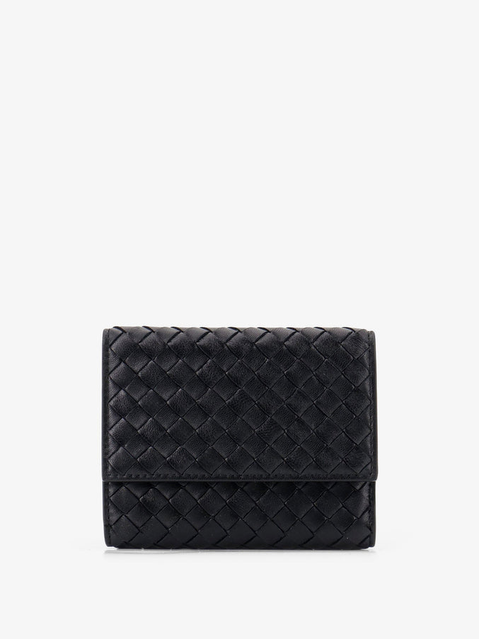 Bottega Veneta Bi-Fold Intrecciato Wallet With Zip Uni Black-Gold