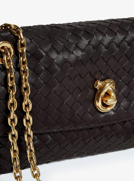 Bottega Veneta Madison Leather Shoulder Bag With Knot Detail