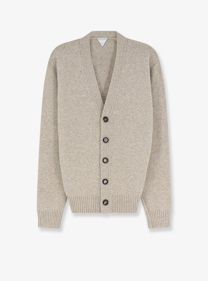Cashmere Blend Cardigan With Intreccio Patch