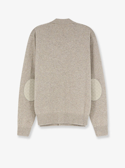 Cashmere Blend Cardigan With Intreccio Patch