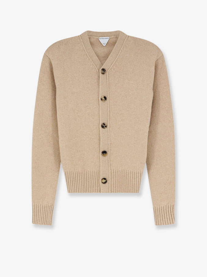 Bottega Veneta Intrecciato Cashmere Cardigan Wax