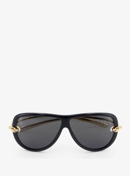 Bottega Veneta Knot Aviator Acetate Sunglasses Uni Black-Gold-Grey