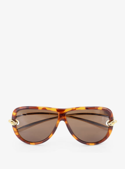 Bottega Veneta Knot Aviator Acetate Sunglasses Uni Havana-Gold-Brown
