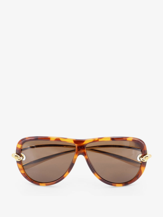 Bottega Veneta Knot Aviator Acetate Sunglasses Uni Havana-Gold-Brown
