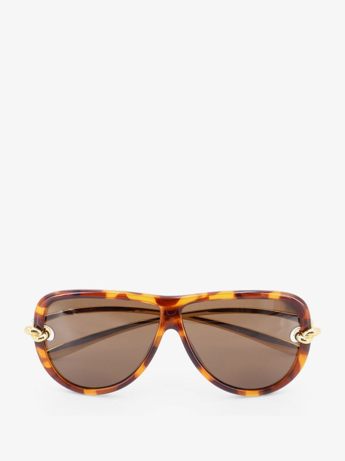 Bottega Veneta Knot Aviator Acetate Sunglasses Uni Havana-Gold-Brown