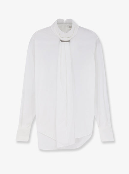 Brunello Cucinelli Monile Cotton Blend Shirt Bianco