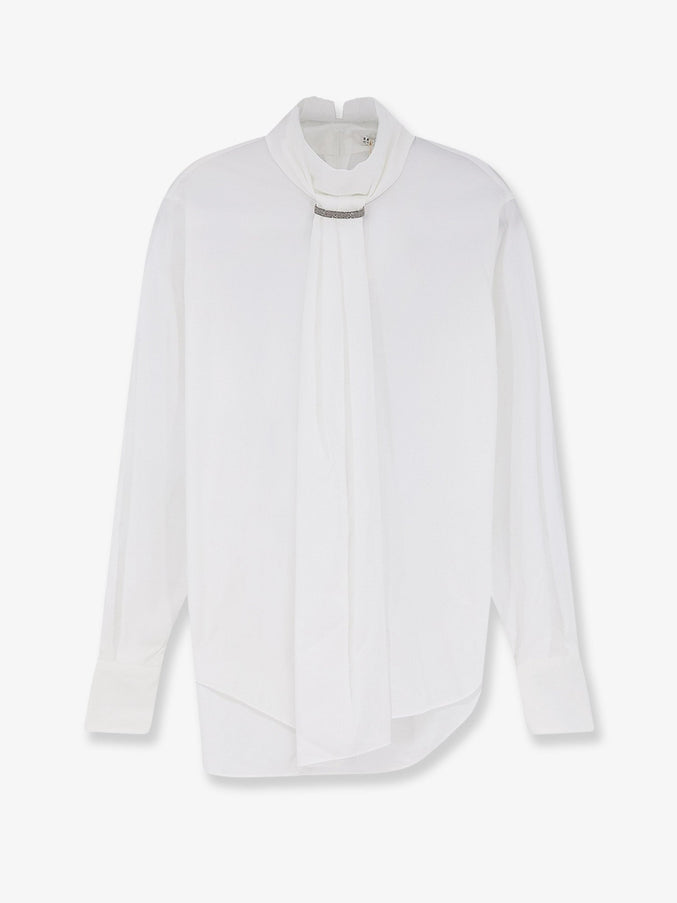 Brunello Cucinelli Monile Cotton Blend Shirt Bianco