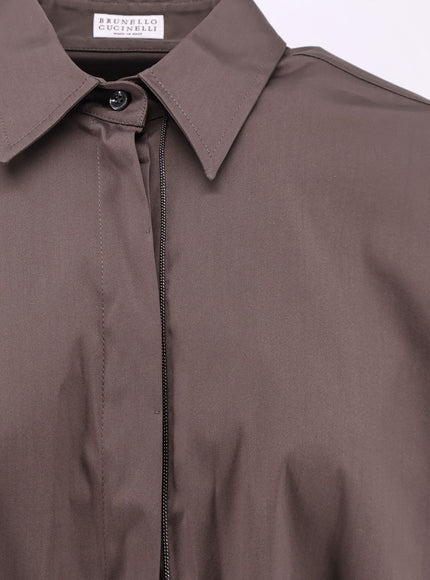 Brunello Cucinelli Cotton Blend Shirt With Shiny Trim