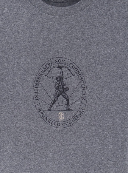Brunello Cucinelli Cotton T-Shirt With Print On The Front