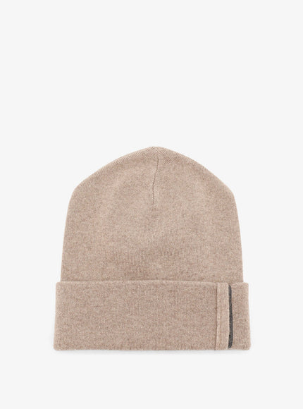 Brunello Cucinelli Cashmere Hat With Monili Detail Brown