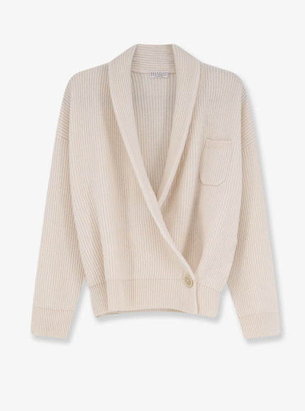 Brunello Cucinelli Cashmere Cardigan Englishwhite