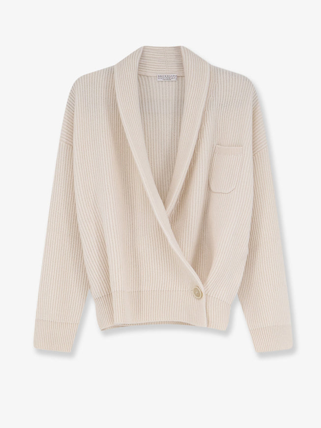 Brunello Cucinelli Cashmere Cardigan Englishwhite