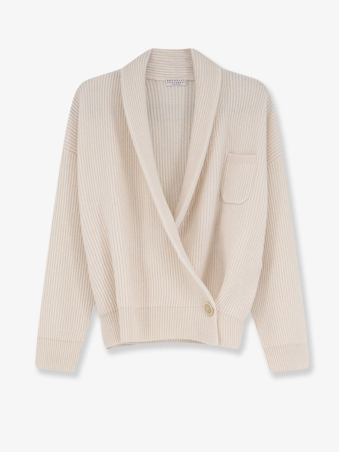 Brunello Cucinelli Cashmere Cardigan Englishwhite