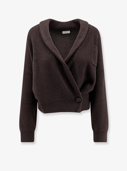 Brunello Cucinelli Cashmere Cardigan Caffè