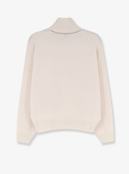 Brunello Cucinelli Cashmere Turtleneck With Monili Detail On The Back