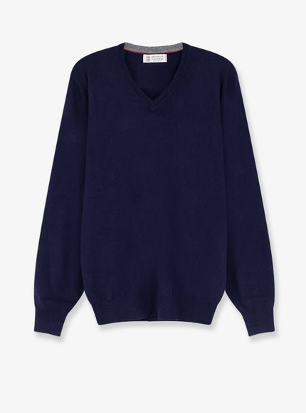 Brunello Cucinelli Cashmere Sweater Navygrigiomedio