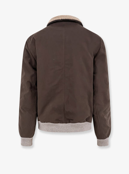 Brunello Cucinelli Cotton Blend Jacket With Fur Collar