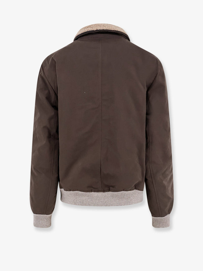 Brunello Cucinelli Cotton Blend Jacket With Fur Collar