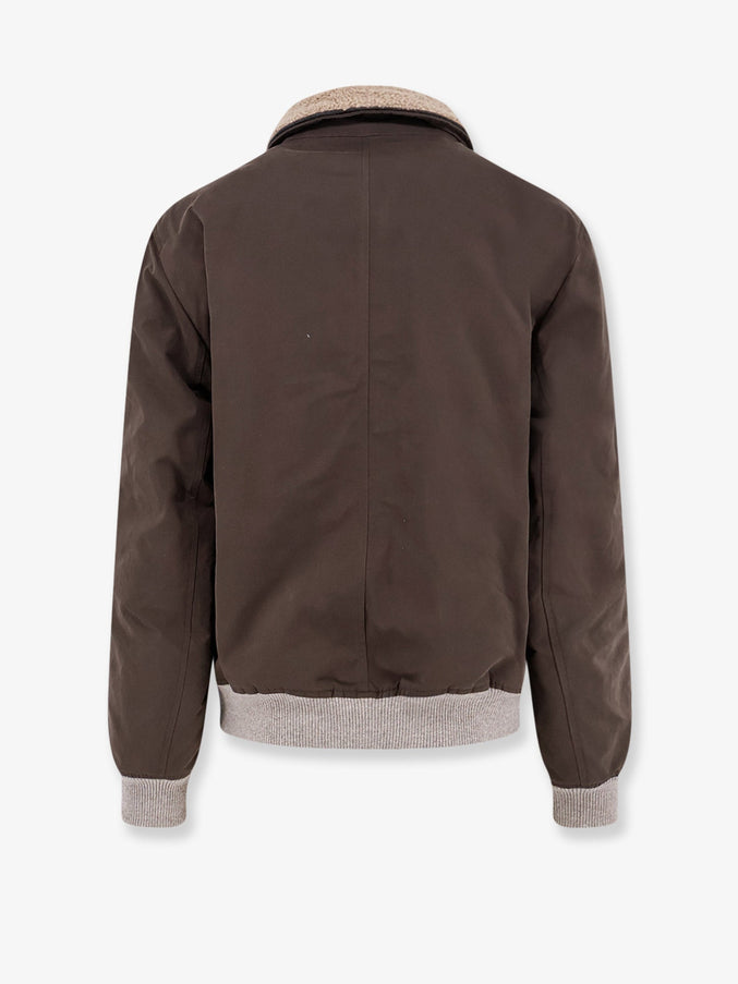 Brunello Cucinelli Cotton Blend Jacket With Fur Collar