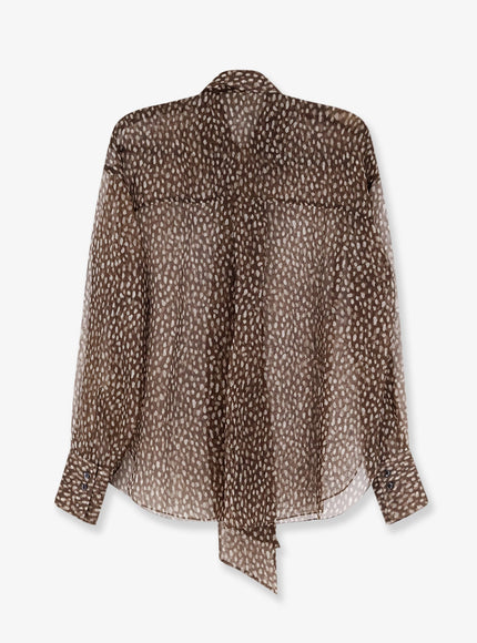 Brunello Cucinelli Sheer Silk Shirt in Chocolate