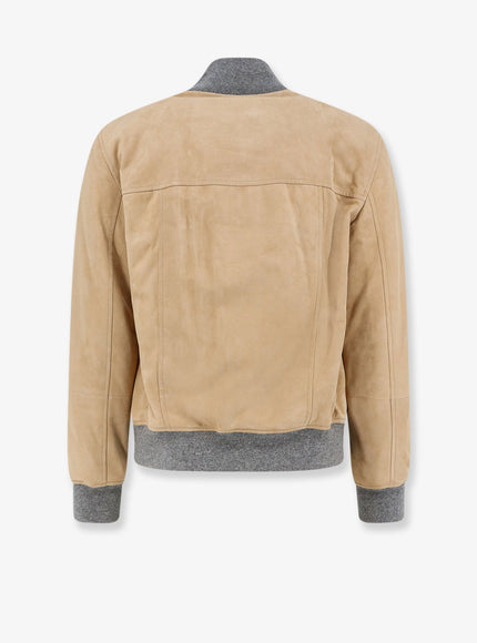 Brunello Cucinelli Padded Suede Bomber Jacket