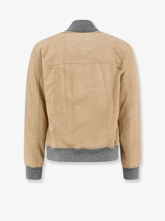 Brunello Cucinelli Padded Suede Bomber Jacket