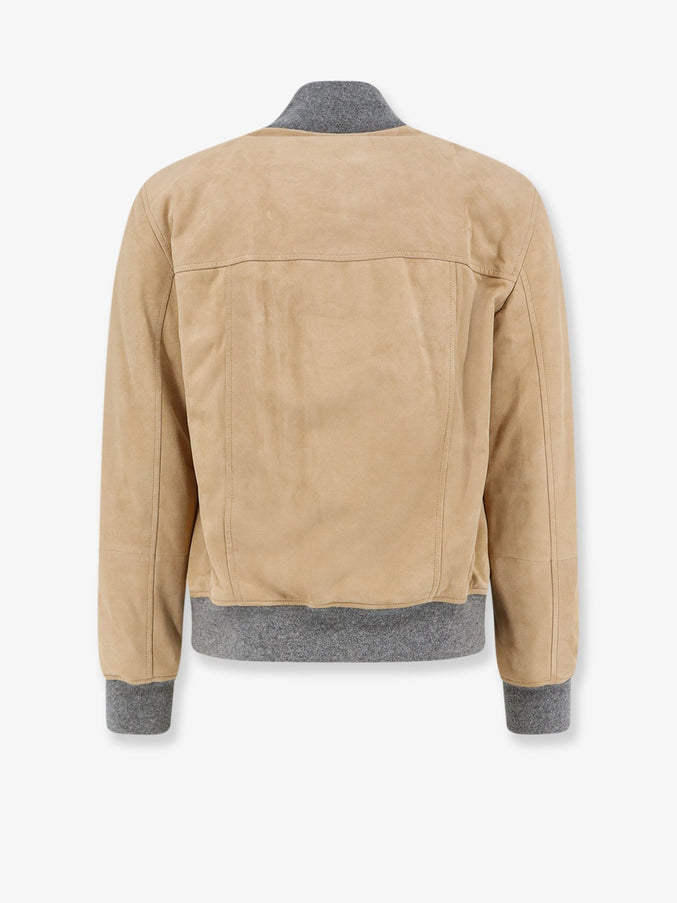Brunello Cucinelli Padded Suede Bomber Jacket