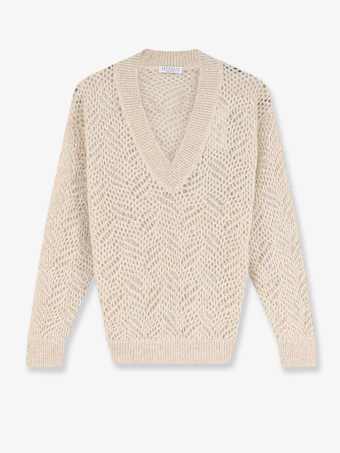 Brunello Cucinelli Cashmere Sweater Ivory