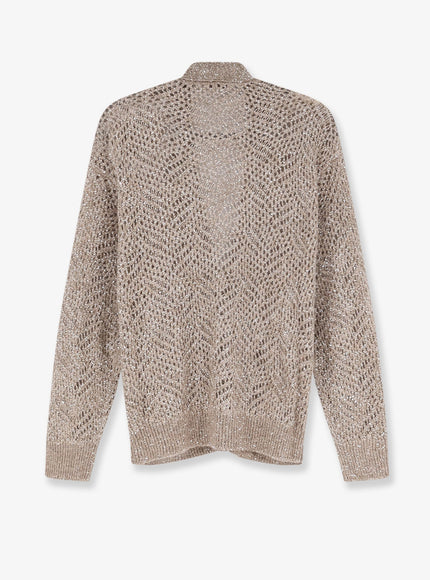 Brunello Cucinelli Mohair Blend Cardigan With Iconic Dazzling Motif