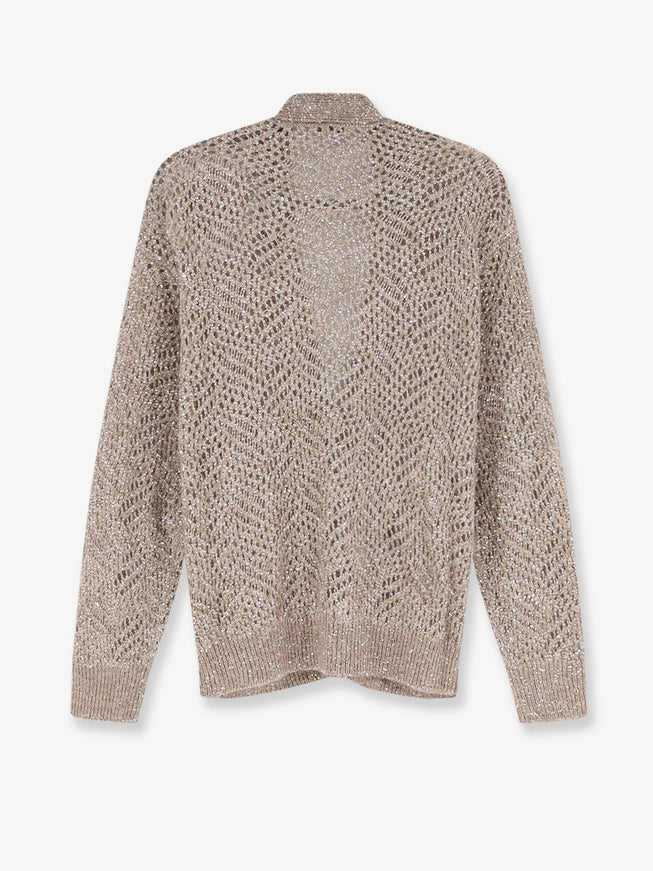 Brunello Cucinelli Mohair Blend Cardigan With Iconic Dazzling Motif