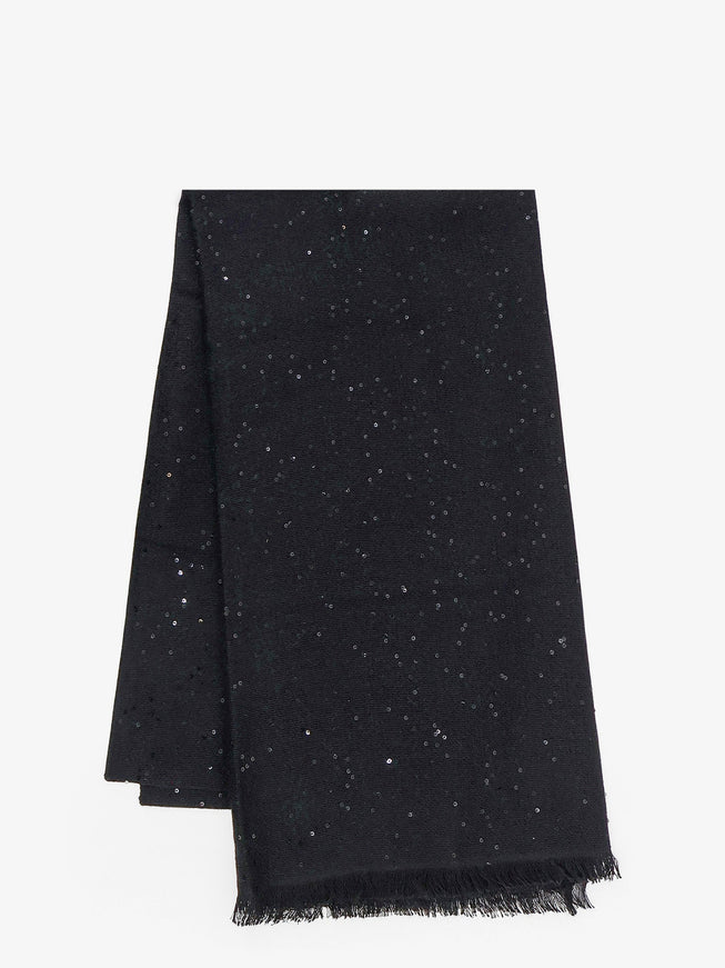Brunello Cucinelli Cashmere and Silk Scarf Uni Nero