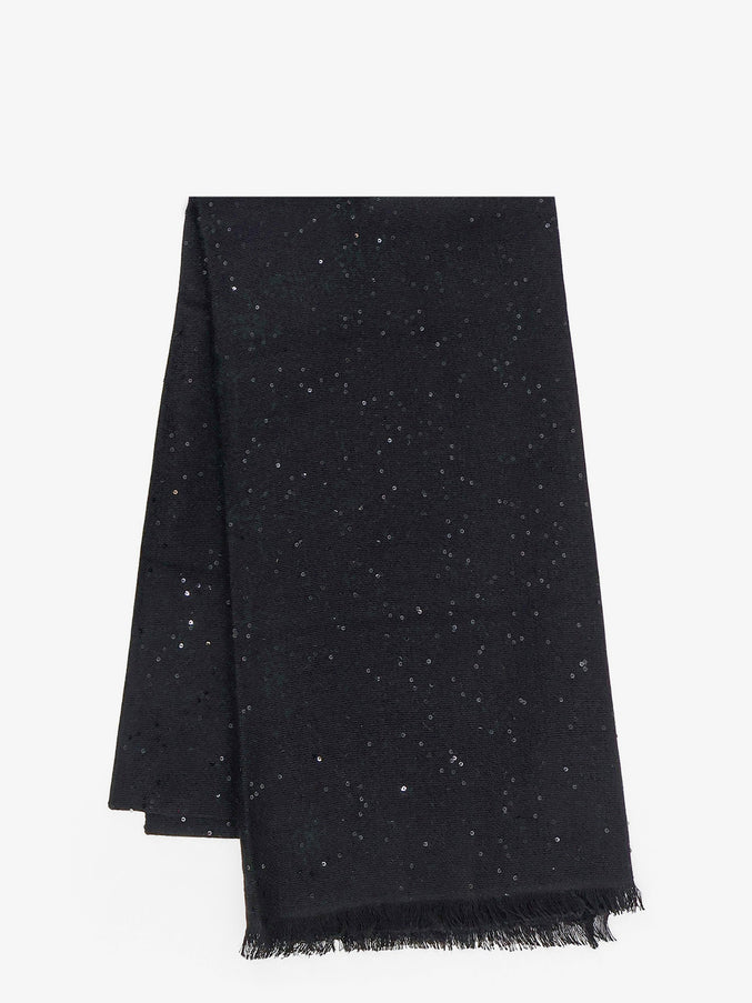 Brunello Cucinelli Cashmere And Silk Scarf Uni Nero