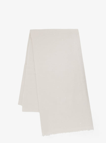 Brunello Cucinelli Cashmere And Silk Scarf Uni Bianco