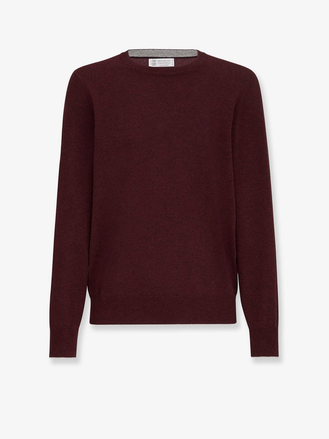 Brunello Cucinelli Cashmere, Silk And Linen Sweater Borgognagrigio