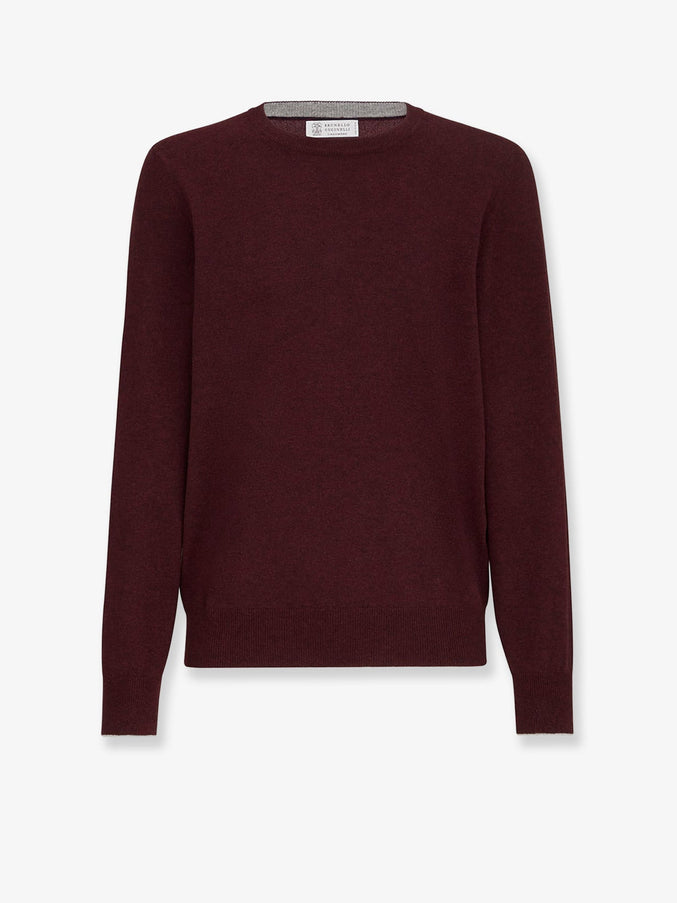 Brunello Cucinelli Cashmere, Silk And Linen Sweater Borgognagrigio