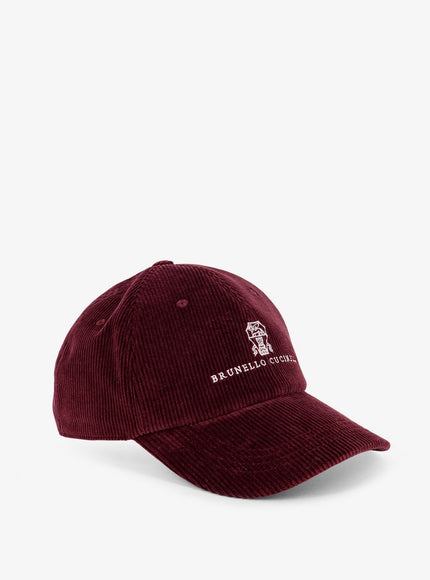 Corduroy Hat With Embroidered Logo