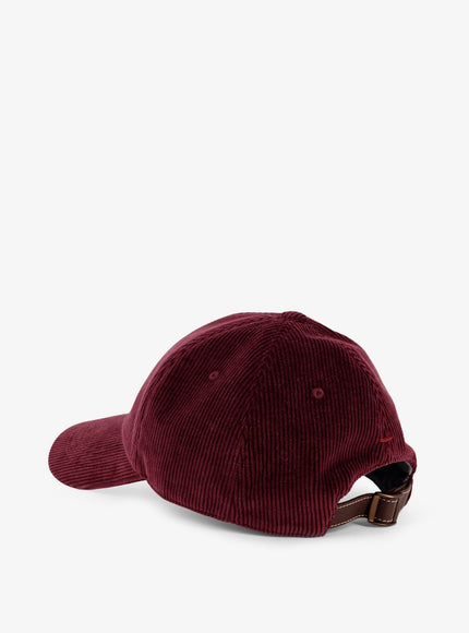 Corduroy Hat With Embroidered Logo