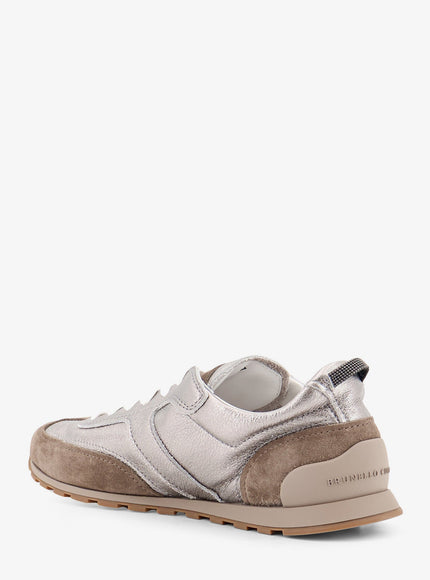 Brunello Cucinelli Laminated Leather And Suede Sneakers