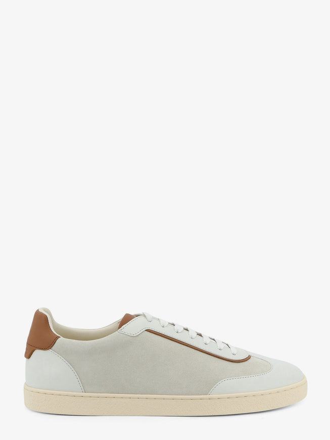 Brunello Cucinelli Low-Top Suede And Leather Sneakers Opticalbiancocuoio