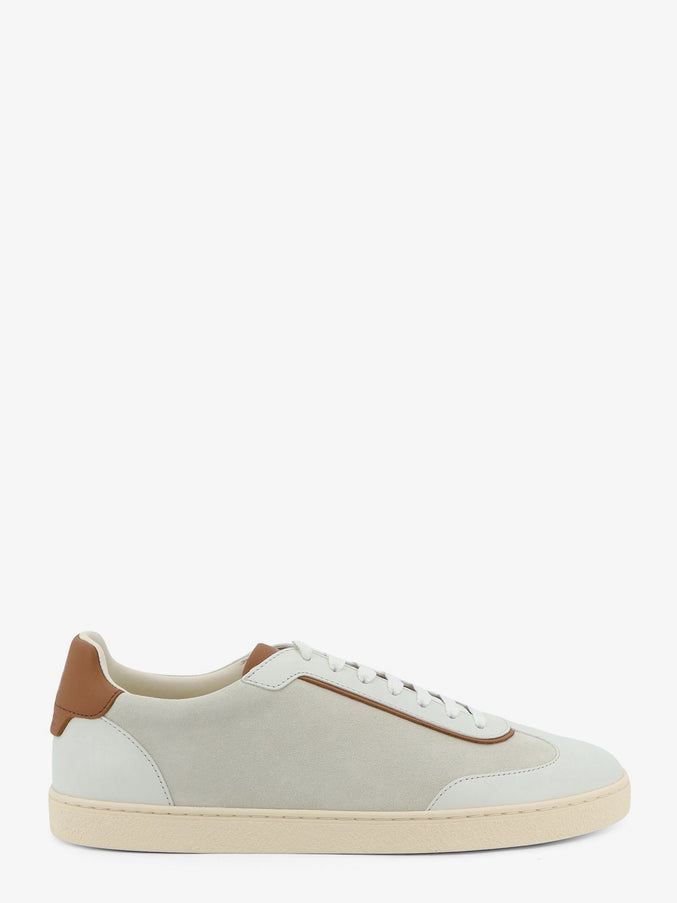 Brunello Cucinelli Low-Top Suede And Leather Sneakers Opticalbiancocuoio