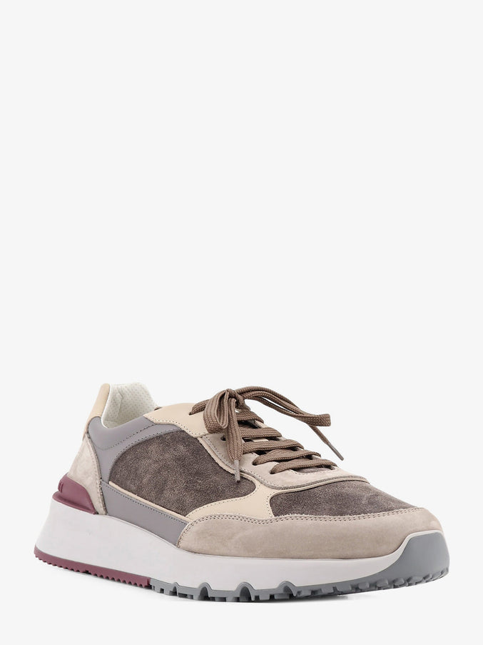 Brunello Cucinelli Suede Sneakers With Leather Inserts