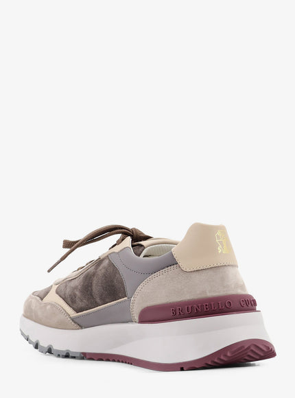 Brunello Cucinelli Suede Sneakers With Leather Inserts